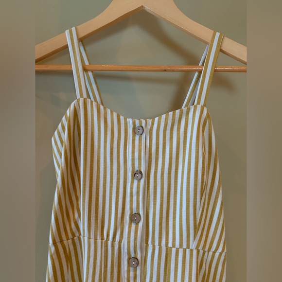 Miki Olive-Yellow Striped Sundress - Picture 2 of 7